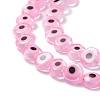 Handmade Evil Eye Lampwork Flat Round Bead Strands LAMP-L058-6mm-15-3