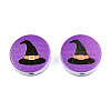 Halloween Printed Natural Wood Beads WOOD-T021-61-1