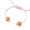 Natural Lava Rock & Natural Rose Quartz & Glass Seed Beaded Braided Bracelets BJEW-MZ00063-02-4