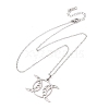 304 Stainless Steel Triple Moon Pendant Cable Chain Necklaces for Men Women NJEW-K308-01D-P-4