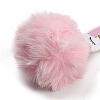 Cute Rabbit PU Leather & Imitate Rex Rabbit Fur Ball Keychain KEYC-C005-02A-3