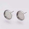 Non-Tarnish 202 Stainless Steel Stud Earring Settings STAS-I088-E-03P-1