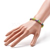 Natural Wood Round Beads Stretch Bracelets for Kid BJEW-JB06640-5