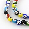 Round Handmade Lampwork Bead Strands X-LAMP-S169-03-2