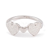 Non-Tarnish 304 Stainless Steel Heart Finger Ring for Women RJEW-C086-10-P-2