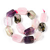 Natural Rose Quartz & Prehnite & Quartz Crystal & Amethyst Beads Strands G-C098-A24-01-3