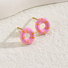 Simple and Stylish Donut Brass Stud Earrings YC2407-2