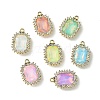 UV Plating Alloy Mixed Color Glass Rhinestone Pendants FIND-B039-03G-1