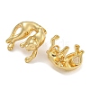 Cat Shape Brass Stud Earrings EJEW-P295-02G-2