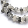 Natural Tourmalinated Quartz/Black Rutilated Quartz Beads Strands X-G-P332-42-2