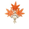 Fashion Acrylic Tricolor Maple Leaf Brooch PW-WG00BB4-01-1