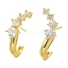 Brass Micro Pave Clear Cubic Zirconia Stud Earrings EJEW-C126-09G-4