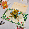 3D Sunflower Pop Up Paper Greeting Card AJEW-WH0038-32-4