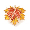 Maple Leaf Shape Alloy Enamel Brooch JEWB-U006-03KCG-1