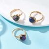 Natural Tiger Eye Finger Rings RJEW-JR00986-1