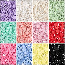  240Pcs 12 Colors 2-Hole Frosted Mini Resin Buttons Sets BUTT-NB0001-62