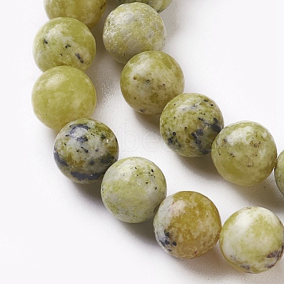 Natural Yellow Turquoise(Jasper) Beads Strands G-Q462-8mm-22-1