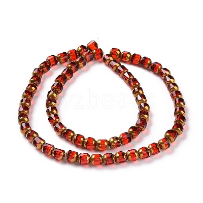 Electroplated Transparent Glass Beads Strands GLAA-P003-C01-1