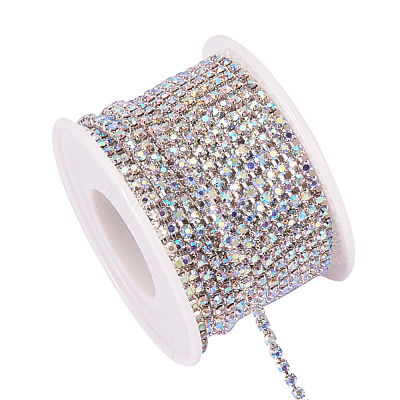 Brass Rhinestone Strass Chains CHC-T001-SS10-02S-1