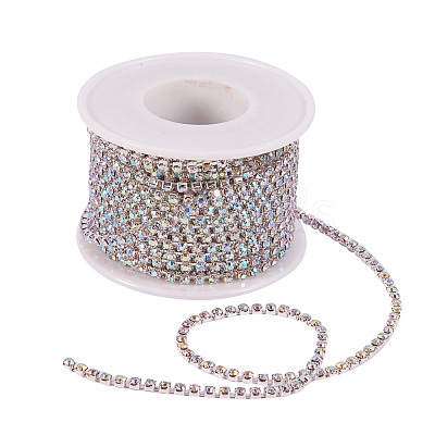 Brass Rhinestone Strass Chains CHC-T001-SS10-02S-1
