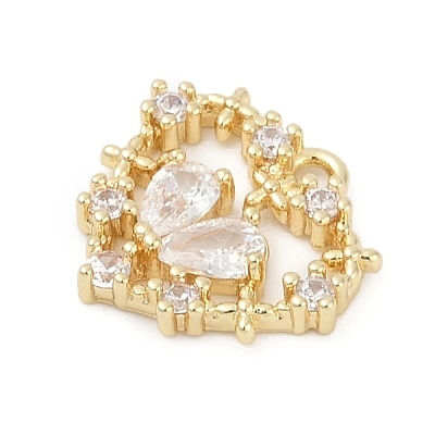 Brass Micro Pave Cubic Zirconia Pendants KK-Z094-01G-01-1