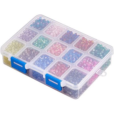 Spray Painted Crackle Glass Beads CCG-PH0002-14-1