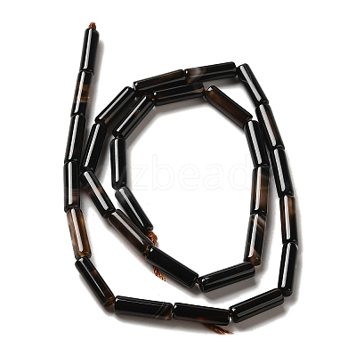 Natural Black Agate Beads Strands G-H013-49-1