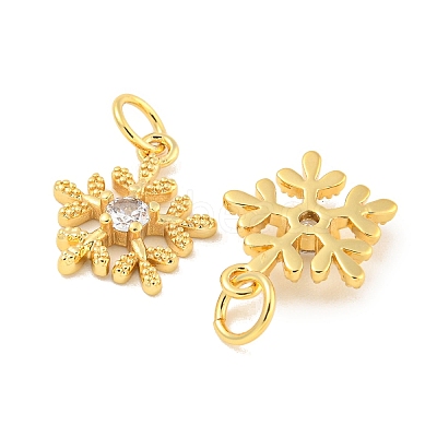 Rack Plating Brass Micro Pave Clear Cubic Zirconia Pendants KK-B093-04B-G-1