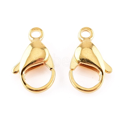 304 Stainless Steel Lobster Claw Clasps Hand Polished STAS-AB17-G-1
