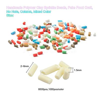 8000Pcs 8 Colors Handmade Polymer Clay Sprinkles CLAY-YW0001-13C-1