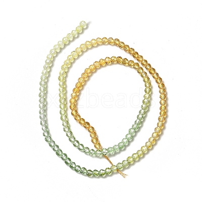 Transparent Gradient Color Glass Beads Strands LS-GLAA-H021-01B-15-1