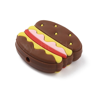 Hamburger Food Grade Eco-Friendly Silicone Beads SIL-WH0012-034C-1