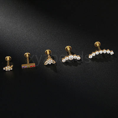 G23 Titanium Micro Pave Clear Cubic Zirconia Internally Threaded Labrets WG2497D-09-1