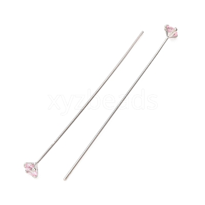 Brass Micro Pave Cubic Zirconia Stud Earring Findings CU-CBA4618-01P-02-1