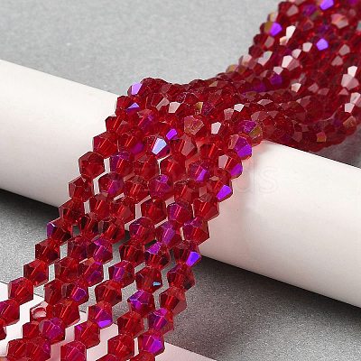 Transparent Electroplate Glass Beads Strands GLAA-F029-2mm-D27-1