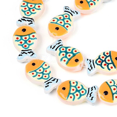 Dyed & Heated Glass Enamel Beads GLAA-T023-45D-1