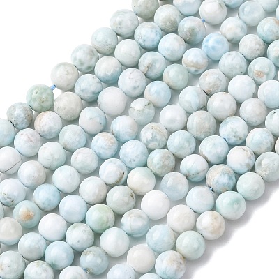 Natural Larimar Beads Strands G-B156-A01-6mm-01-1