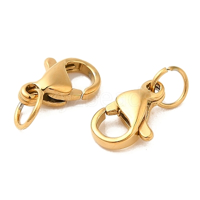 Ion Plating(IP) 304 Stainless Steel Lobster Claw Clasps Hand Polished STAS-AB10-G-02-1