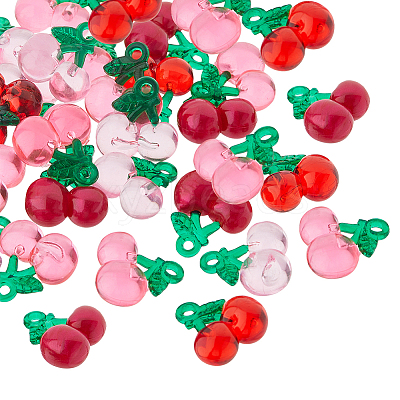 56Pcs 4 Colors Transparent Resin Pendants RESI-FH0001-64-1