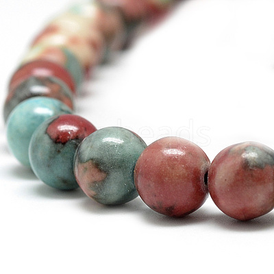 Synthetic Ocean White Jade Beads Strands G-S254-6mm-C07-1