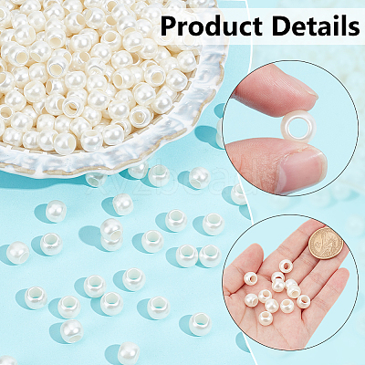 ABS Plastic Imitation Pearl European Beads SACR-NB0001-18A-1