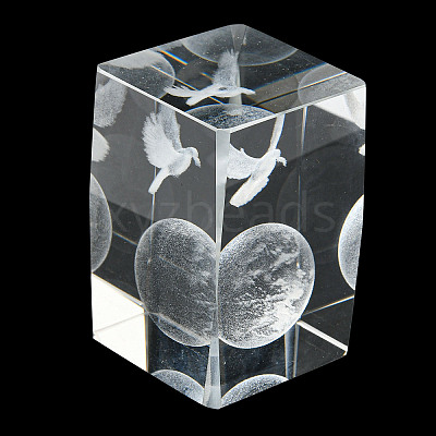 3D Laser Engraving Animal Glass Figurine DJEW-R013-01A-1
