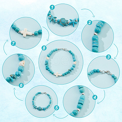 14 Styles Synthetic Turquoise Beads Strands TURQ-AR0001-29-1