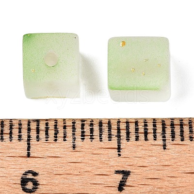 Frosted Glass Beads with Golden Glitter Powder DGLA-NH001-6mm-01D-1