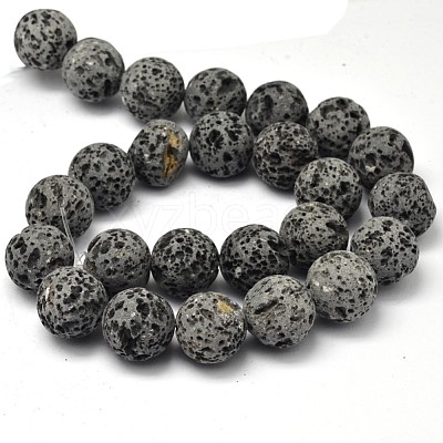 Unwaxed Natural Lava Rock Bead Strands G-F309-14mm-1