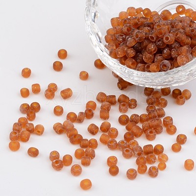 6/0 Frosted Round Glass Seed Beads X-SEED-A008-4mm-M13-1