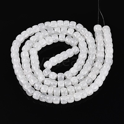 Baking Paint Crackle Glass Beads Strands DGLA-N019-02A-04-1