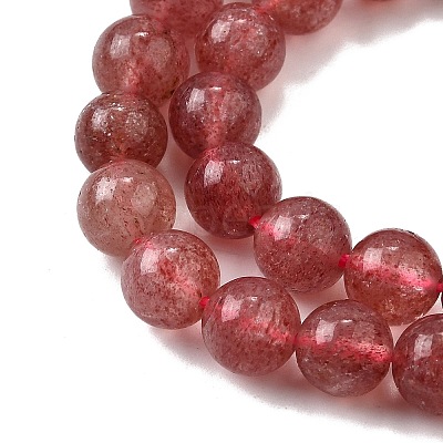 Natural Strawberry Quartz Beads Strands G-L621-B09-6mm-1