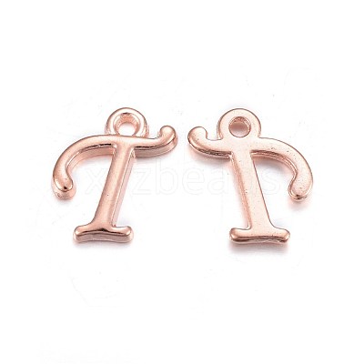 Rose Gold Plated Alloy Letter Pendants X-PALLOY-J718-01RG-T-1