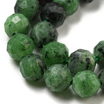 Faceted Round Natural Ruby in Zoisite Bead Strands G-F289-11-6mm-1